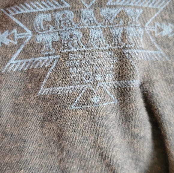 Crazy Train Aztec Christmas Tree Leopard Print 3/4 Red Sleeve Raglan Tee - Picture 3 of 5